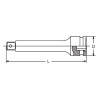 Koken 12760-100 1/4 Sq. Dr. Extension Bar Length 100mm Hole type