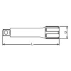 Koken 2760-250 1/4 Sq. Dr. Extension Bar 1/4 Square Length 250mm