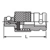 Koken 16666AL 3/4 Sq. Dr. Locking Adaptor 3/4 Square Length 75mm Locking Quick Release