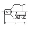 Koken 13322A 3/8 Sq. Dr. Adaptor 1/4 Square Length 27mm Hole type