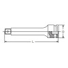 Koken 13760-150P 3/8 Sq. Dr. Extension Bar Length 150mm Pin type