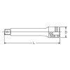 Koken 23760-125P 3/8 Sq. Dr. Extension Bar Pin Length 125mm