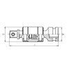 Koken 13772-B 3/8 Sq. Dr. Universal Double Joint 3/8 Square Length 75mm Ball type