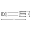 Koken 3763-250 3/8 Sq. Dr. Wobble-Fix Extension Bar Length 250mm