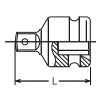 Koken 15544A 5/8 Sq. Dr. Adaptor 1/2 Square Length 46mm Hole type