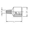 Koken 4129.37-16 1/2 Sq. Dr. Bolt Twister 16mm Length 37mm