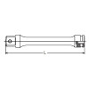 Koken 14466A-200B 1/2 Sq. Dr. Extension Adaptor 3/4 Square Length 200mm Ball type