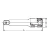 Koken NV14760-250P 1/2 Sq. Dr. Extension Bar Pin 250mm Sleeve Drive