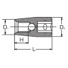 Koken 4103M-6(1.0) 1/2 Sq. Dr. Stud Bolt Setter M6 X 1.0 Length 37mm