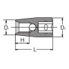 Koken 4103M-7(1.0) 1/2 Sq. Dr. Stud Bolt Setter M7 X 1.0 Length 37mm