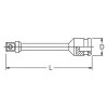 Koken 14112-120NMP 1/2 Sq. Dr. Torsion Extension Bar 120Nm Length 201mm Pin type