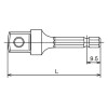 Koken 135E-60B 1/4 Hex Dr. Adaptor 1/2 Square Length 60mm Ball type