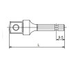 Koken 135E-60P 1/4 Hex Dr. Adaptor 1/2 Square Length 60mm Pin type