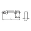 Koken 110-50P 1/4 Hex Dr. Adaptor 1/4 Square Length 50mm Pin type