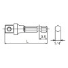 Koken 112-100P 1/4 Hex Dr. Adaptor 3/8 Square Length 100mm Pin type