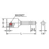 Koken 115.50-7 1/4 Hex Dr. Nut Setter 7mm 6 point Length 50mm Magnet