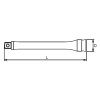 Koken 2760Z-100 1/4 Sq. Dr. Extension Bar 1/4 Square Length 100mm Z-series