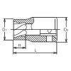 Koken 2127-10 1/4 Sq. Dr. Nut Twister 10mm Length 23mm