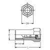 Koken HA001-22 24mm Hex Dr. Stud Setter M22 x 2.5 61mm For Construction site