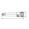 Koken NV16760-175 3/4 Sq. Dr. Extension Bar Hole 175mm Sleeve Drive