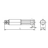 Koken 186.75P-3/8 7/16 Hex Dr. Adaptor 3/8 Square Length 75mm Pin type
