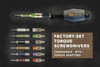 Eight tool TQAXD-S6 Factory-Set TORQUE Screwdriver TORX Multi-Size Set in Metal Case