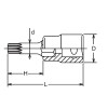 Koken 3020.120-M14 3/8 Sq. Dr. Bit Socket XZN M14 Triple Square Length 120mm