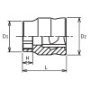 Koken 3400MZ-13 3/8 Sq. Dr. Socket 13mm 6 point Length 21mm Z-series