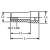 Koken 3305X-10 3/8 Sq. Dr. Socket 10mm 12 point Length 40mm