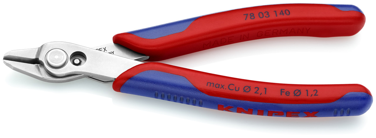 Knipex Electronics Knips® XL, 5 1/2", Multi-Component, Polished, Cut, Oval Head, to 1/16" Medium Wire, Bulk WhaleSupply.com