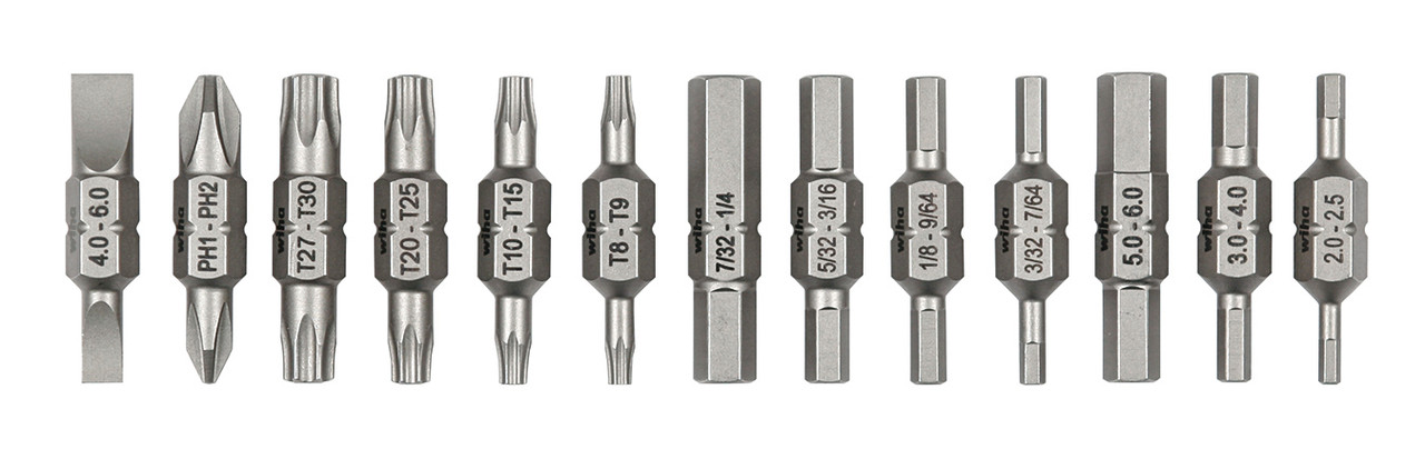 Wiha 77782 13 Piece Double End Bit Reload Set for Industrial 26-In