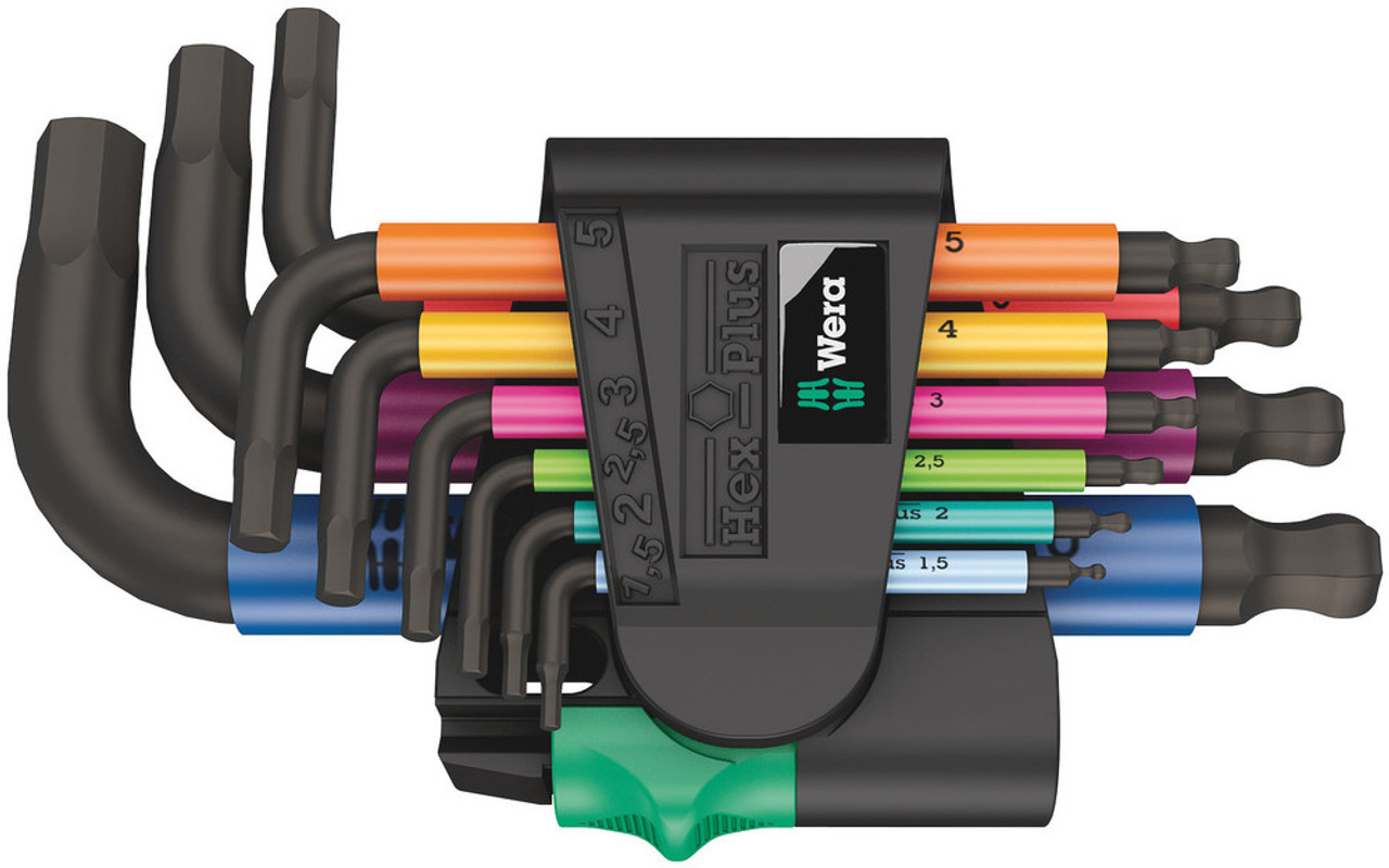 Wera Tools 073593 Multicolor Hex + Ball End Hex Metric L-key Clip Set