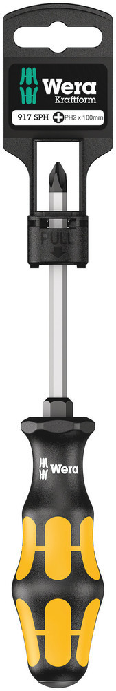 Wera 917 SPH PH 2 X 100mm Screwdriver - Hang-Tag Phillips Screwdriver