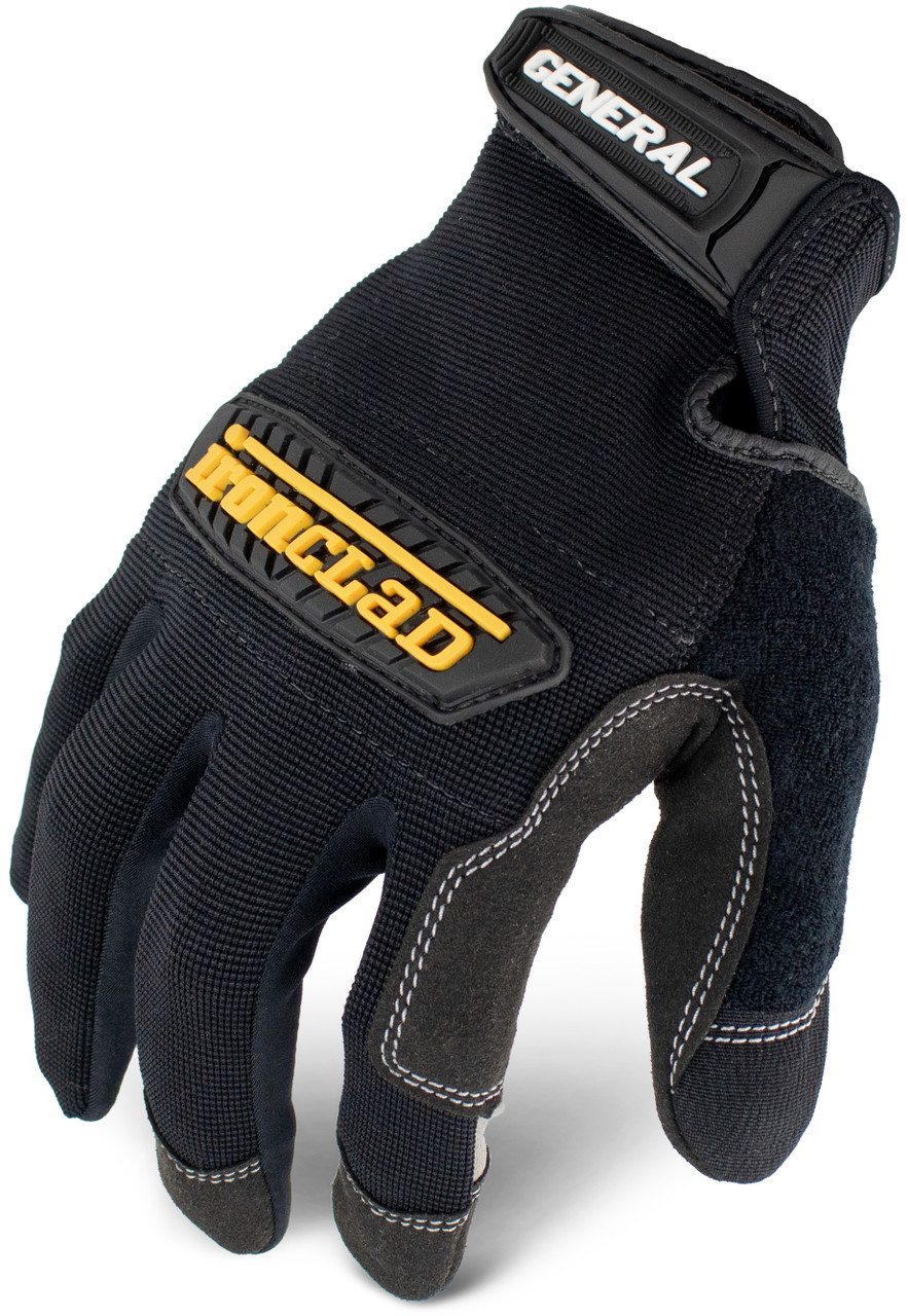 Ironclad General Utility Glove, Black, Size XL, 1 Pair, GUG-05-XL