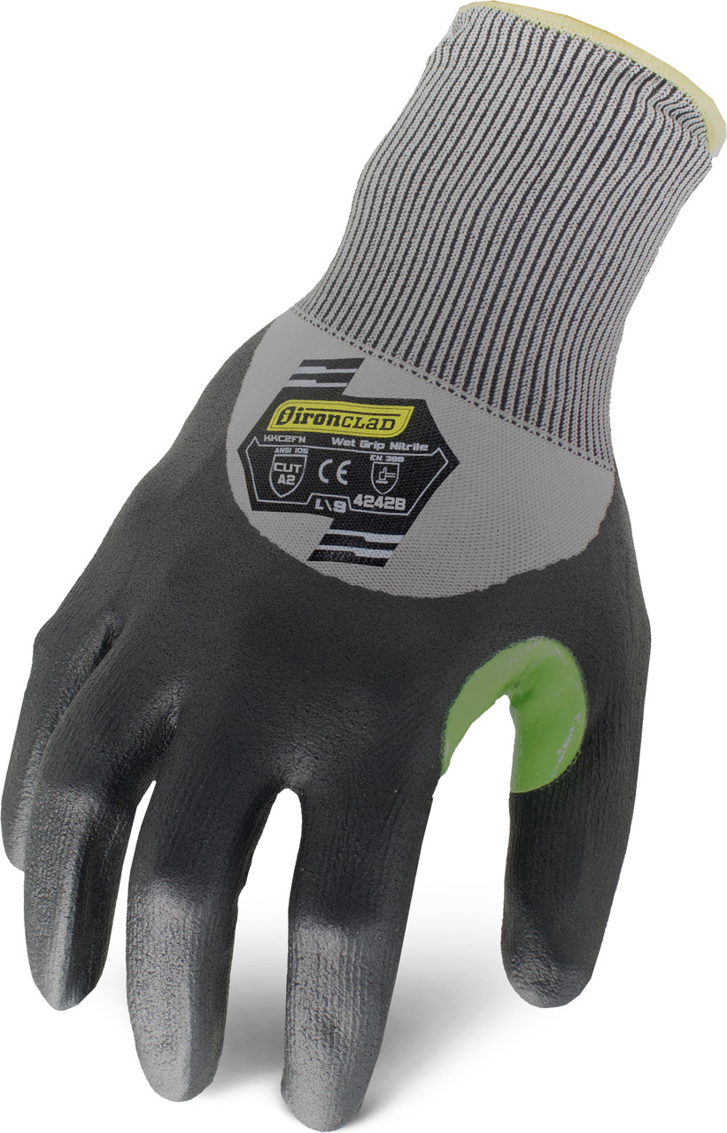 Ironclad Command Ilt A2 3/4 Foam Nitrile Glove, Black & Gray, Size
