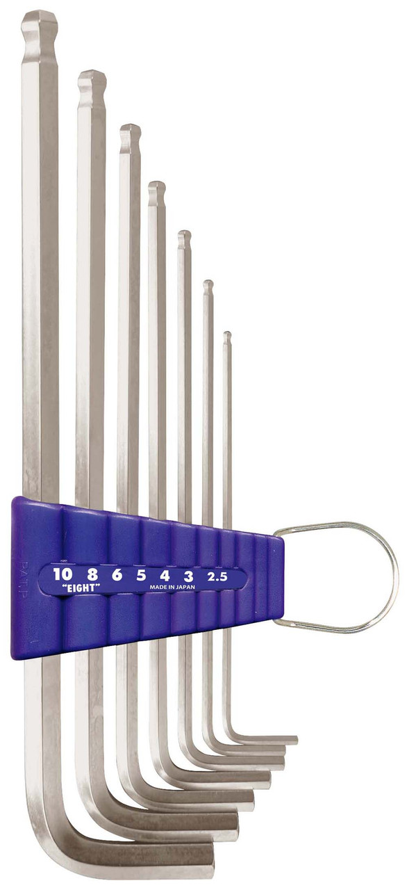 Tapper Key Set Eight Tool TLS-7, Taper Head Hex Key 7Pcs. 2.5-10mm Set - WhaleSupply.com