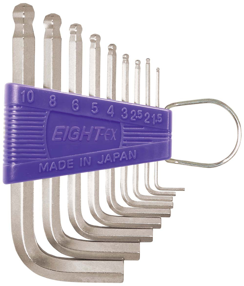 Tapper Key Set Eight Tool TS-9, Taper Head Hex Key 9Pcs. 1.5-10mm Set - WhaleSupply.com