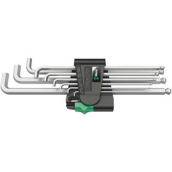 Wera 073594, 950/9 Hex-Plus 4 L-key set, metric, chrome-plated, 9 pieces