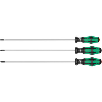 Wera 347735, 335/350/355/3 Screwdriver set Kraftform Plus 300 mm-long blades, 3 pieces
