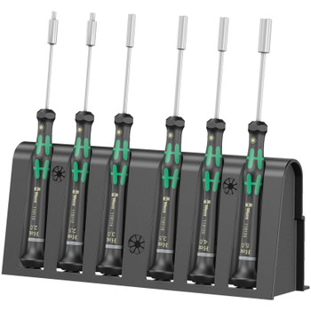 Wera 118158, 2069/6 Screwdriver set and rack for electronic applications, 6 pieces