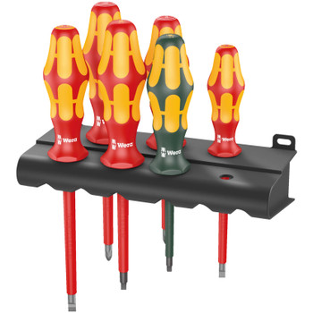 Wera 347777, 160 i/168 i/6 Rack Screwdriver set Kraftform Plus Series 100, and rack, 6 pieces