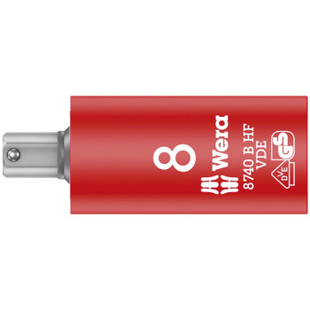 Wera 004900, 8740 B VDE HF Zyklop Hex bit socket, insulated, with holding function, 3/8" drive, 4 x 55 mm