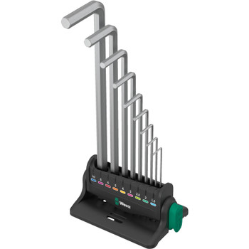 Wera 022102, 950/9 Hex-Plus 8 L-key set, metric, chrome-plated, 9 pieces