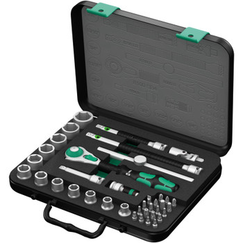 Wera 003596, 8100 SB 4 Zyklop Speed Ratchet Set, 3/8" Drive, Imperial, 38 Pieces