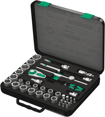 Wera 8100 SC 4 Zyklop Speed Ratchet Set, 1/2" drive, imperial, 38 pieces