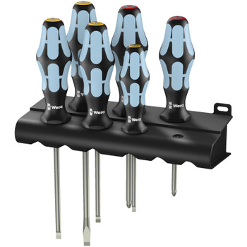 Wera 032060, 3334/6 Screwdriver Set, Stainless And Rack, 6 Pieces
