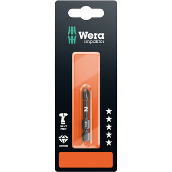 Wera 073961, 855/4 IMP DC Impaktor Bits SB, PZ 2 x 50 mm