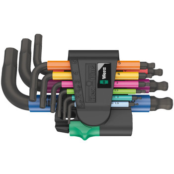 Wera 133164, 950/9 Hex-Plus Multicolour 2 L-Key Set, Metric, Blacklaser, 9 Pieces
