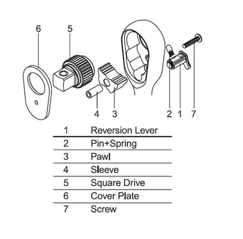 Koken 2725Z-3/8(L160), 1/4" Body 3/8" Sq. Dr. Ratchet 72 teeth  Length 160mm  Z-series