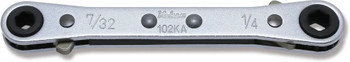 Koken 102KA-7/32X1/4, Ratcheting Ring Wrench  7/32x1/4 6 point Length 108mm Reversible